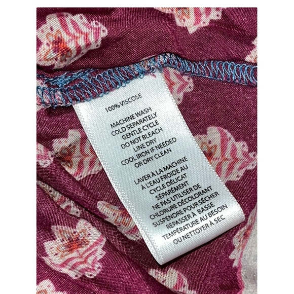 Women's Beach Lunch Lounge 3/4 Sleeve Blue/Purple Floral Blouse - XS - Picture 11 of 11